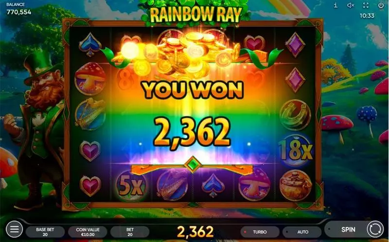 Rainbow Ray  Real Money Slot made by Endorphina - Winning Screenshot