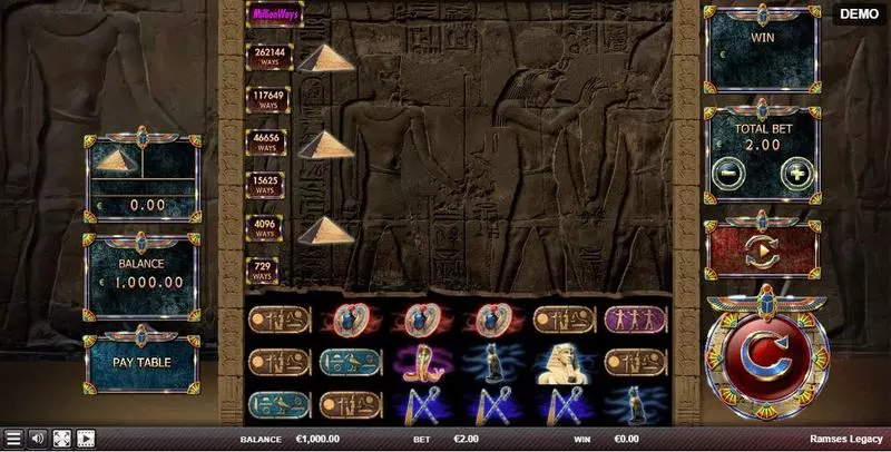 Ramses Legacy  Real Money Slot made by Red Rake Gaming - Main Screen Reels