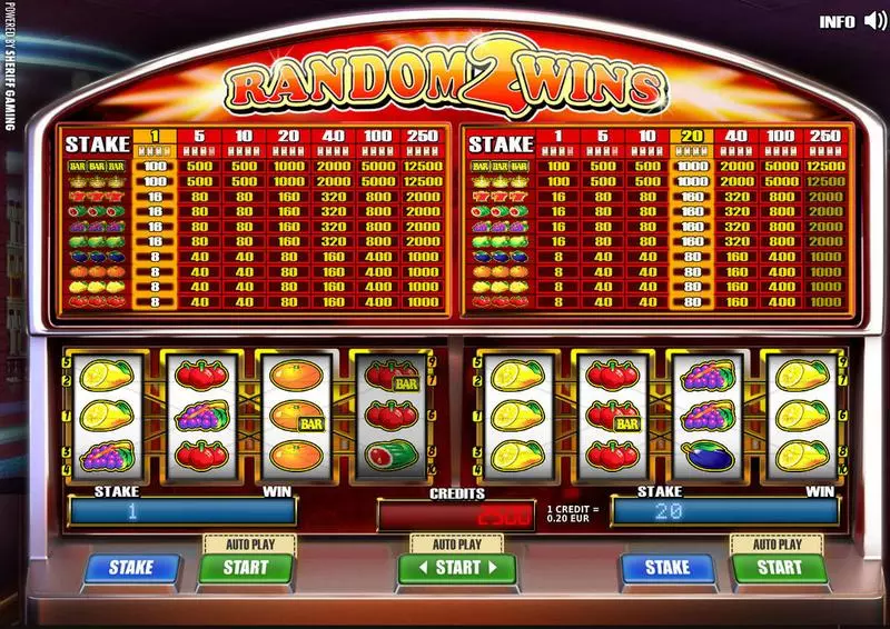 Random 2 Wins  Real Money Slot made by Sheriff Gaming - Main Screen Reels