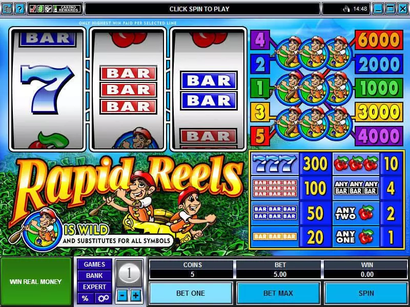 Rapid Reels  Real Money Slot made by Microgaming - Main Screen Reels