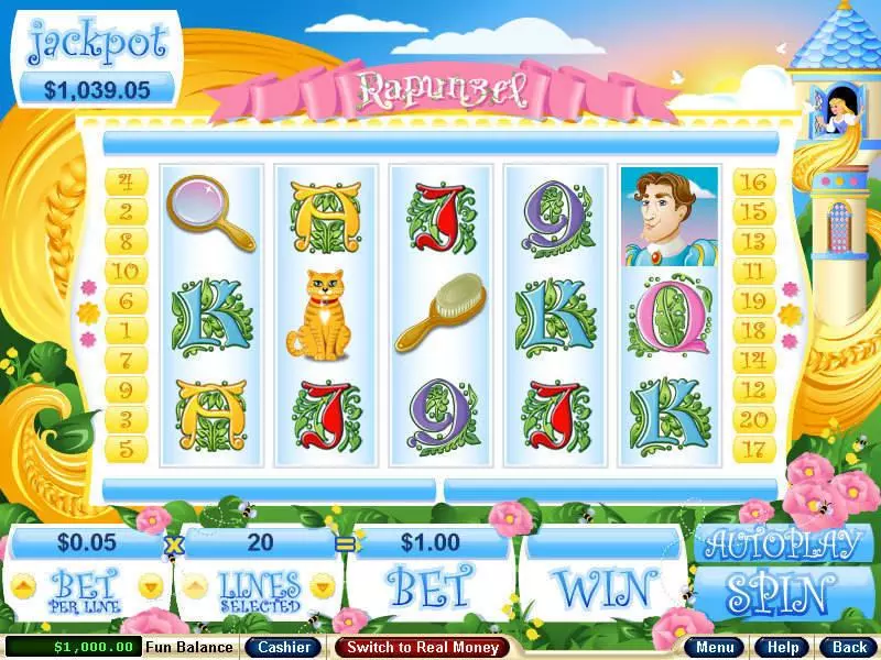 Rapunzel  Real Money Slot made by RTG - Main Screen Reels