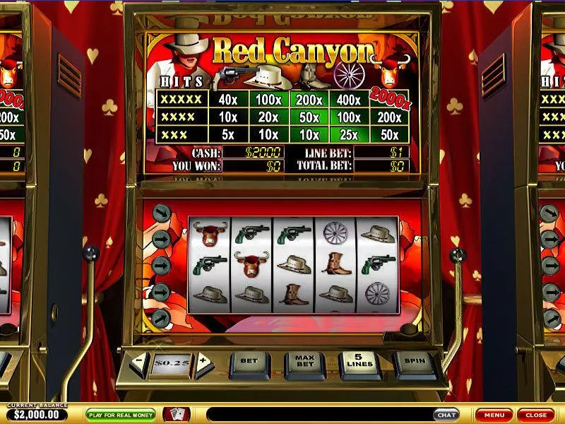 Red Canyon  Real Money Slot made by PlayTech - Main Screen Reels