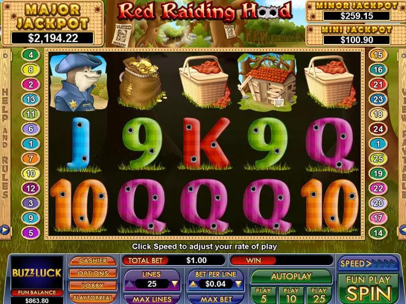 Red Raiding Hood  Real Money Slot made by NuWorks - Main Screen Reels