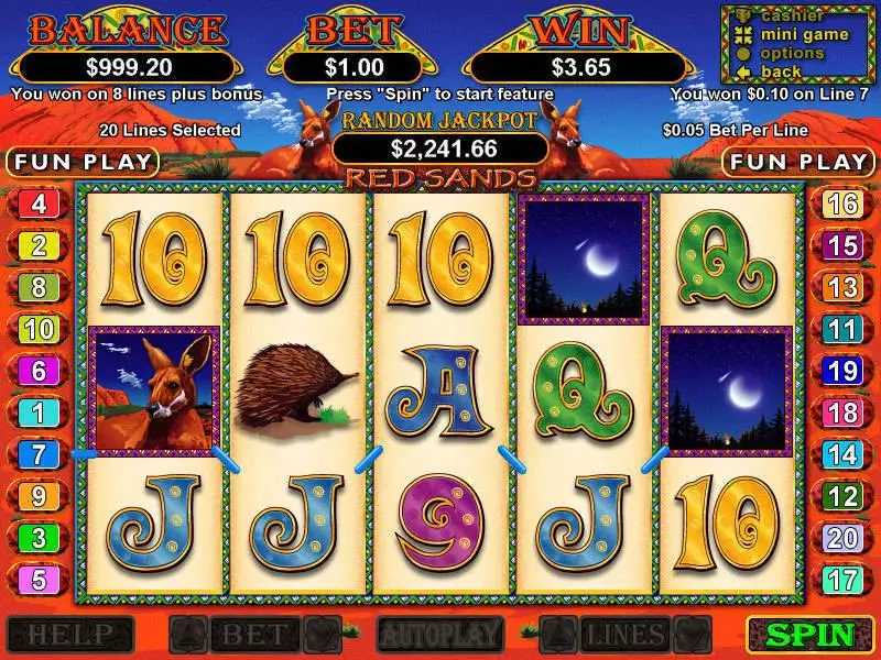 Red Sands  Real Money Slot made by RTG - Main Screen Reels