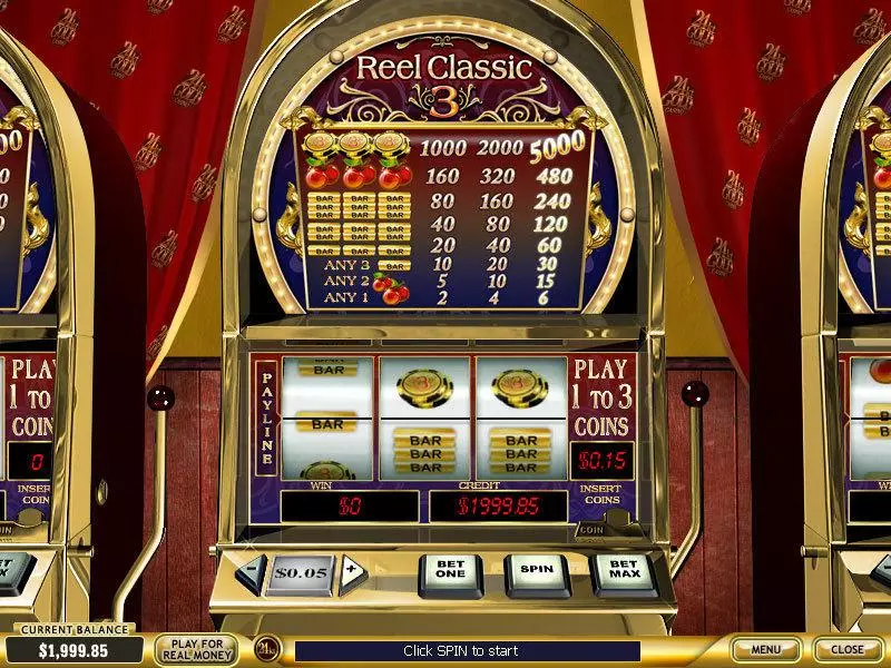 Reel Classic 3 Casino  Real Money Slot made by PlayTech - Main Screen Reels