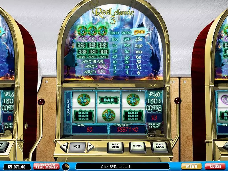 Reel Classic 3 Fantasy  Real Money Slot made by PlayTech - Main Screen Reels