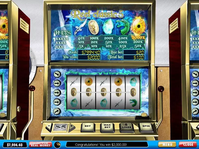 Reel Classic 5 Fantasy  Real Money Slot made by PlayTech - Main Screen Reels
