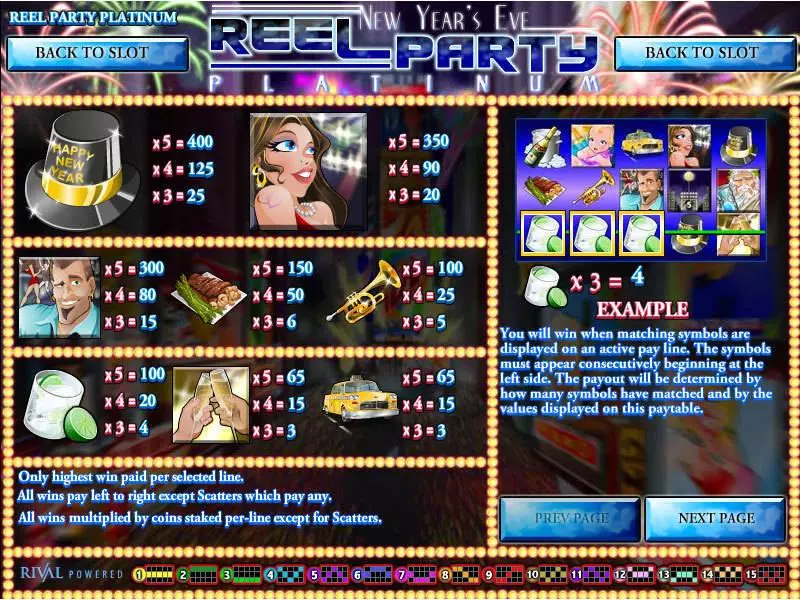 Reel Party Platinum  Real Money Slot made by Rival - Info and Rules