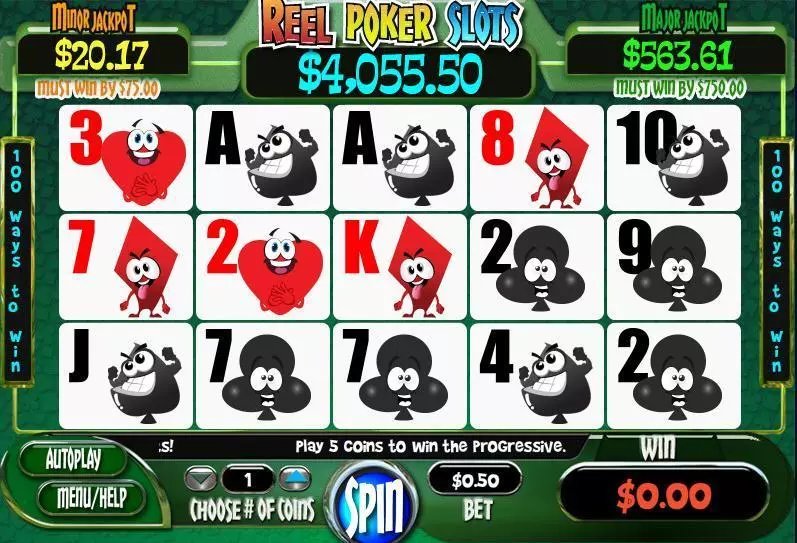 Reel Poker  Real Money Slot made by WGS Technology - Main Screen Reels