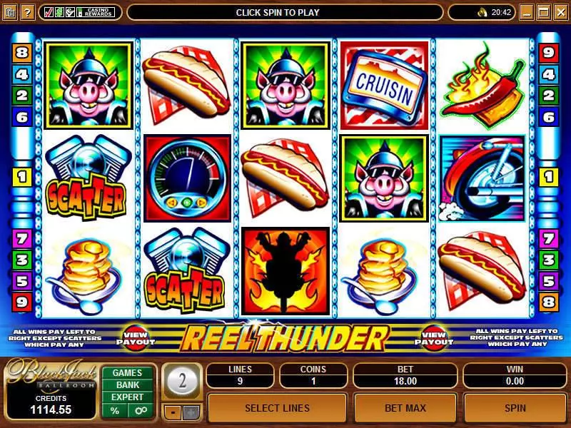 Reel Thunder  Real Money Slot made by Microgaming - Main Screen Reels