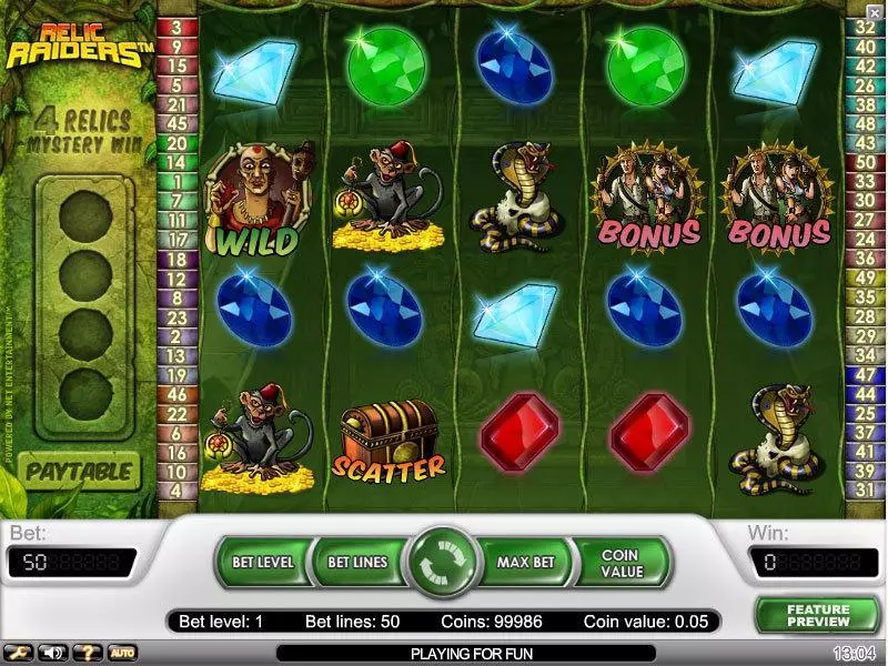 Relic Raiders  Real Money Slot made by NetEnt - Main Screen Reels
