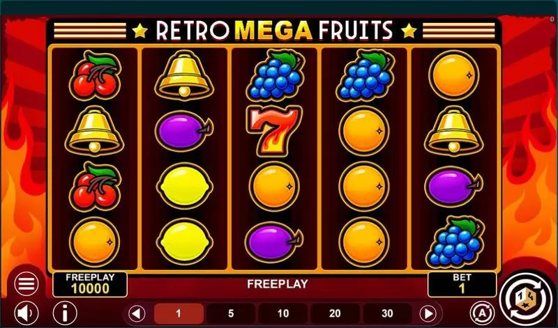 Retro Mega Fruits  Real Money Slot made by 1Spin4Win - Main Screen Reels