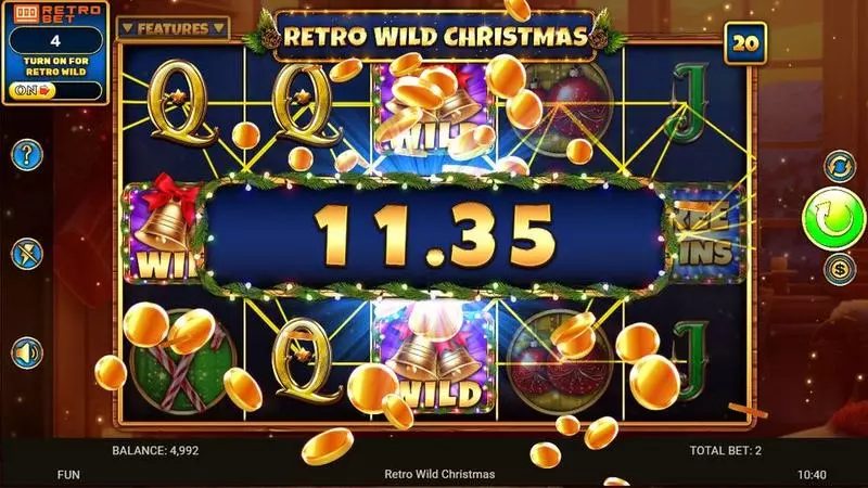Retro Wild Christmas  Real Money Slot made by Spinomenal - Winning Screenshot
