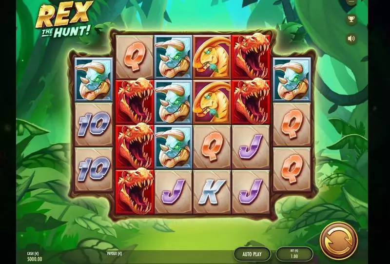 Rex the Hunt!  Real Money Slot made by Thunderkick - Main Screen Reels