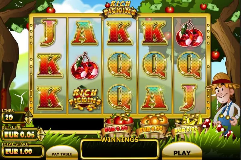 Rich Pickins  Real Money Slot made by Electracade - Main Screen Reels