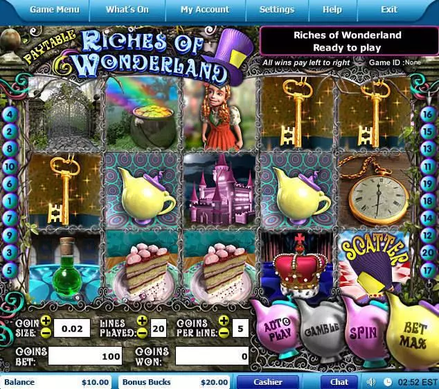 Riches of Wonderland  Real Money Slot made by Leap Frog - Main Screen Reels