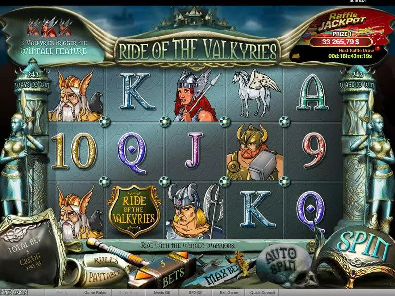 Ride of the Valkyries Raffle  Real Money Slot made by bwin.party - Main Screen Reels
