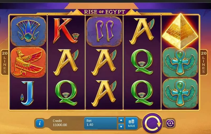 Rise of Egypt  Real Money Slot made by Playson - Main Screen Reels
