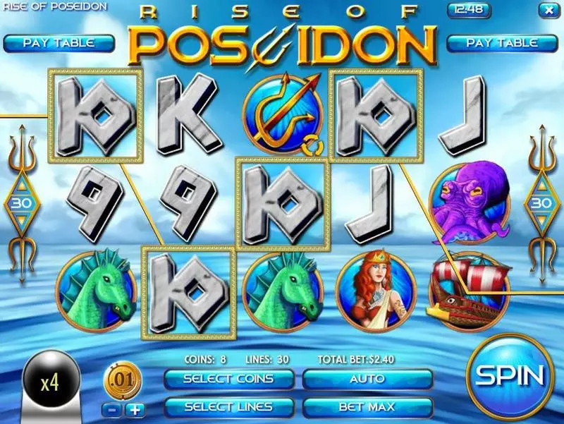 Rise of Poseidon  Real Money Slot made by Rival - Main Screen Reels