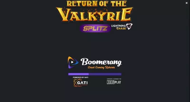 Rise of the Valkyrie Splitz Lightning Chase  Real Money Slot made by ReelPlay - Introduction Screen