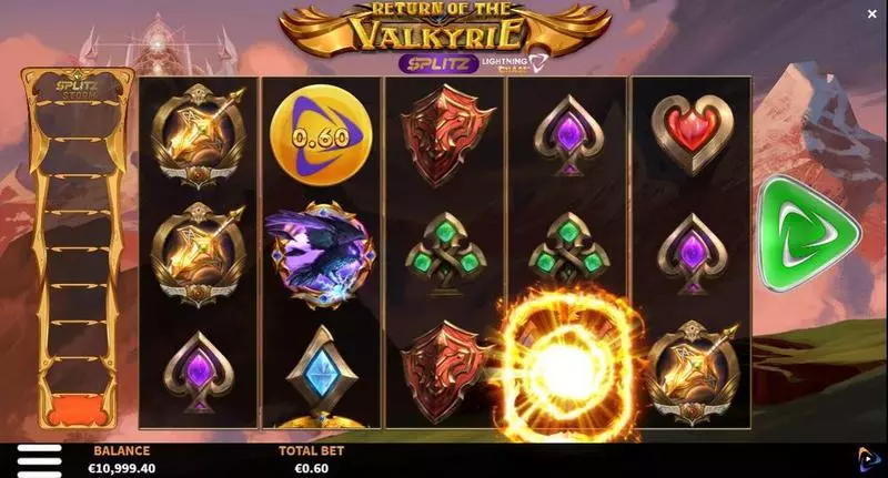 Rise of the Valkyrie Splitz Lightning Chase  Real Money Slot made by ReelPlay - Main Screen Reels