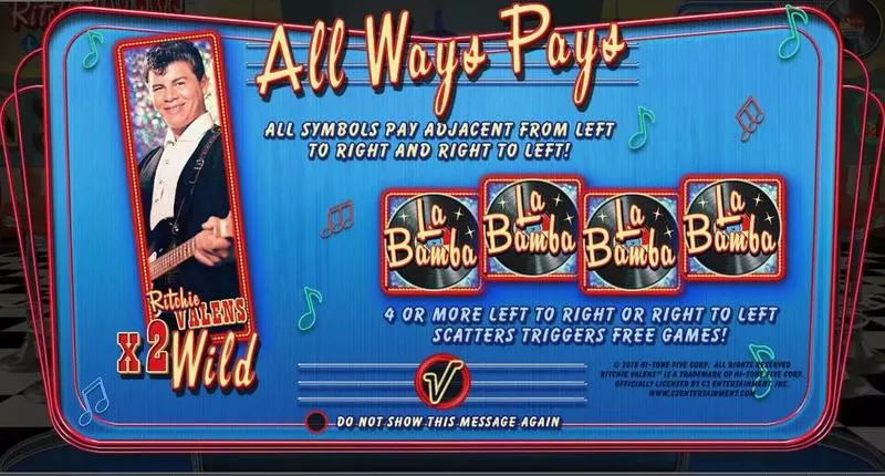 Ritchie Valens La Bamba  Real Money Slot made by RTG - Info and Rules