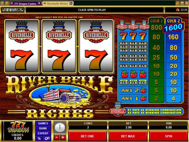 River Belle Riches  Real Money Slot made by Microgaming - Main Screen Reels