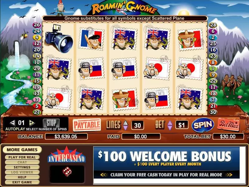 Roamin' Gnome  Real Money Slot made by CryptoLogic - Main Screen Reels