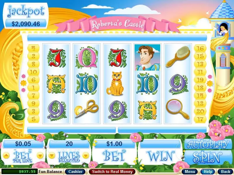 Roberta's Castle  Real Money Slot made by RTG - Main Screen Reels