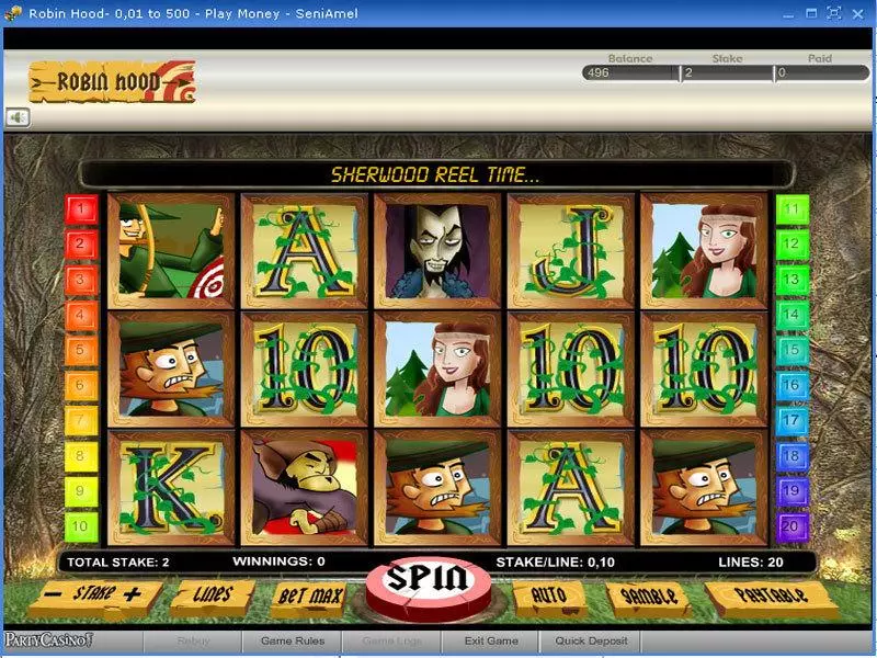 Robin Hood  Real Money Slot made by bwin.party - Main Screen Reels