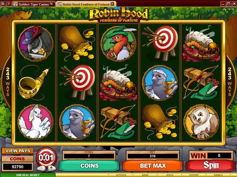 Robin Hood Feathers of Fortune  Real Money Slot made by Microgaming - Main Screen Reels