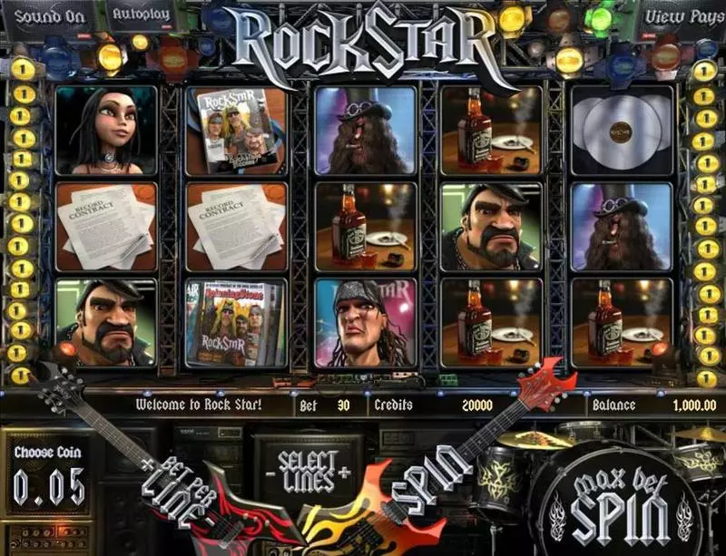 Rock Star  Real Money Slot made by BetSoft - Main Screen Reels