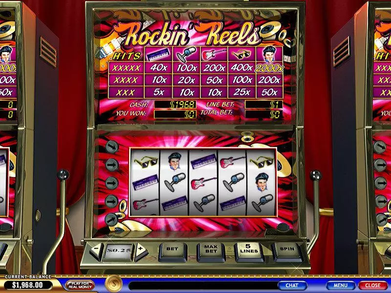 Rockin' Reels  Real Money Slot made by PlayTech - Main Screen Reels