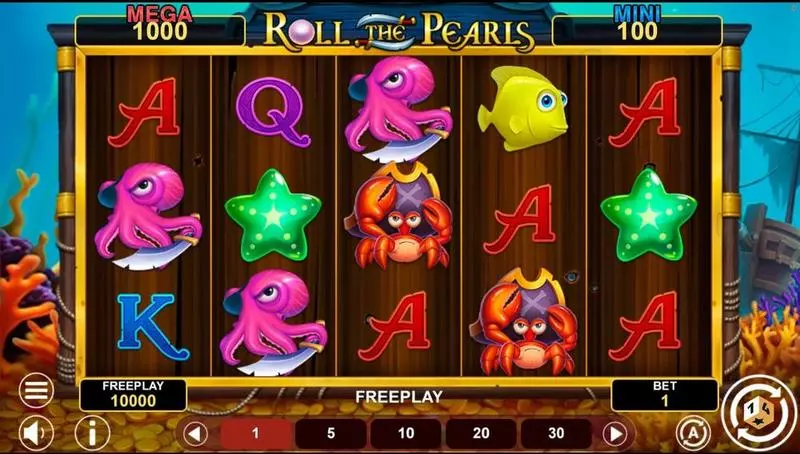 ROLL THE PEARLS HOLD AND WIN  Real Money Slot made by 1Spin4Win - Main Screen Reels