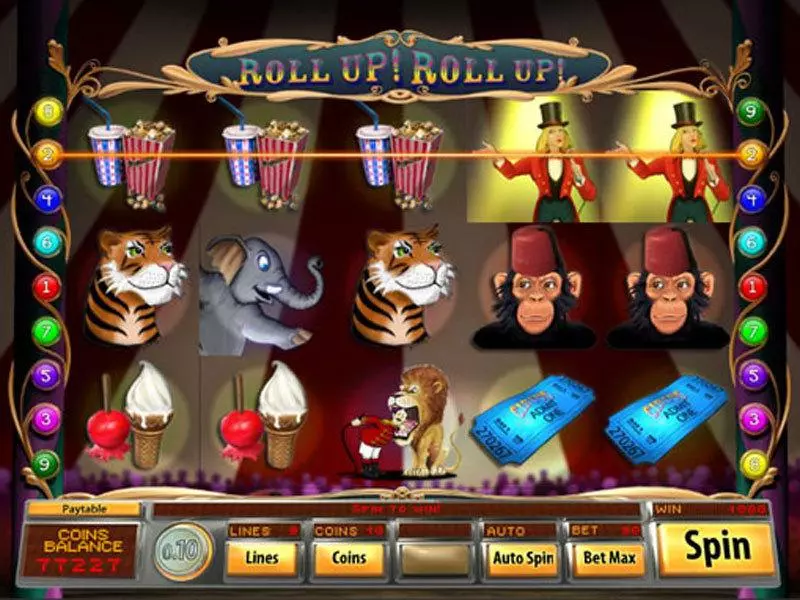 Roll Up Roll Up  Real Money Slot made by Saucify - Main Screen Reels