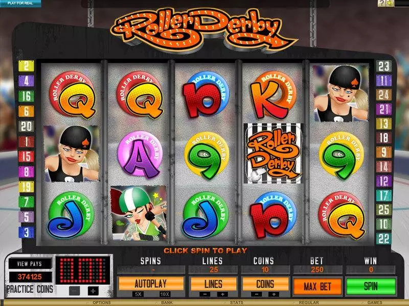 Roller Derby  Real Money Slot made by Genesis - Main Screen Reels