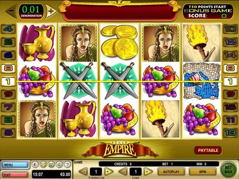 Roman Empire  Real Money Slot made by GTECH - Main Screen Reels
