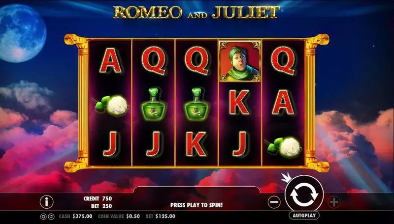 Romeo and Juliet  Real Money Slot made by Pragmatic Play - Main Screen Reels