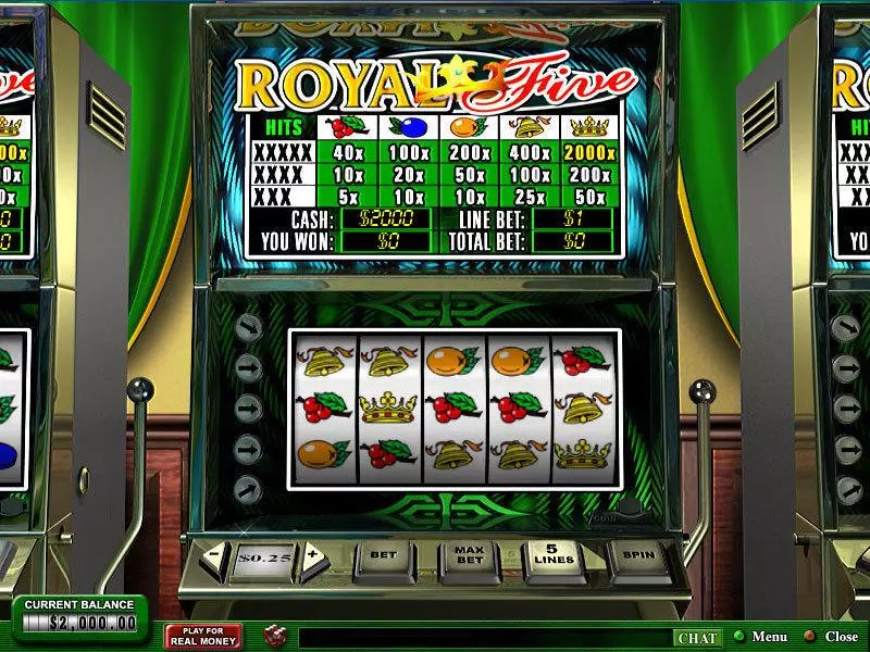 Royal 5  Real Money Slot made by PlayTech - Main Screen Reels