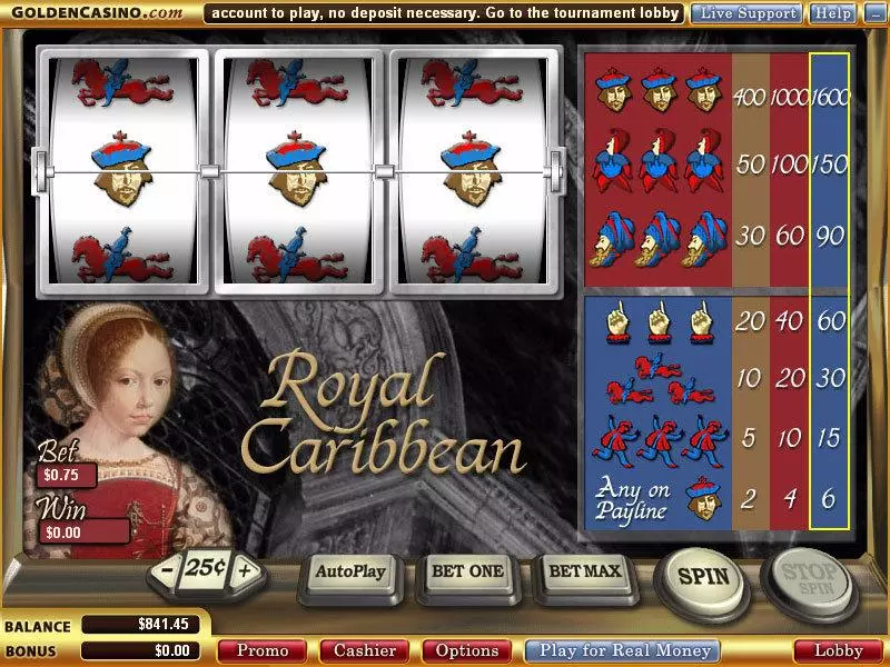 Royal Caribbean  Real Money Slot made by WGS Technology - Main Screen Reels