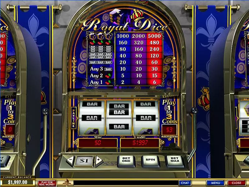 Royal Dice  Real Money Slot made by PlayTech - Main Screen Reels