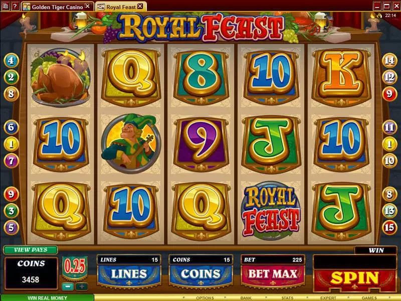Royal Feast  Real Money Slot made by Microgaming - Main Screen Reels