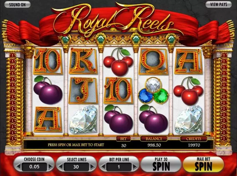 Royal Reels  Real Money Slot made by BetSoft - Introduction Screen