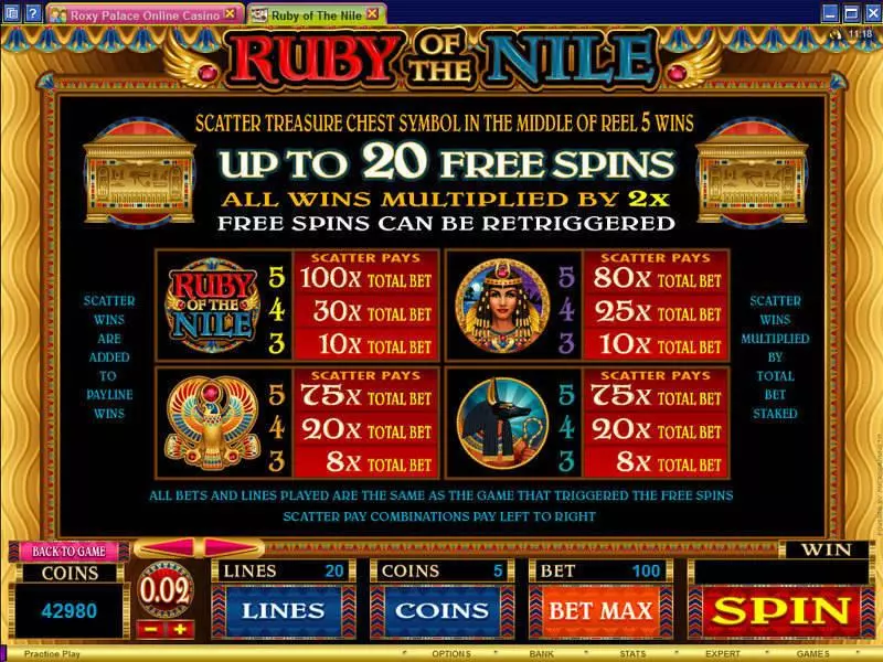 Ruby of the Nile  Real Money Slot made by Microgaming - Info and Rules