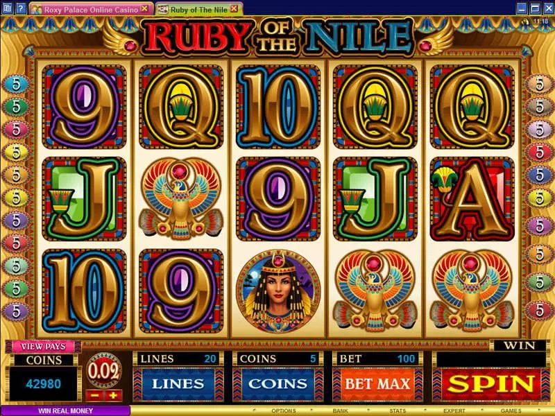Ruby of the Nile  Real Money Slot made by Microgaming - Main Screen Reels