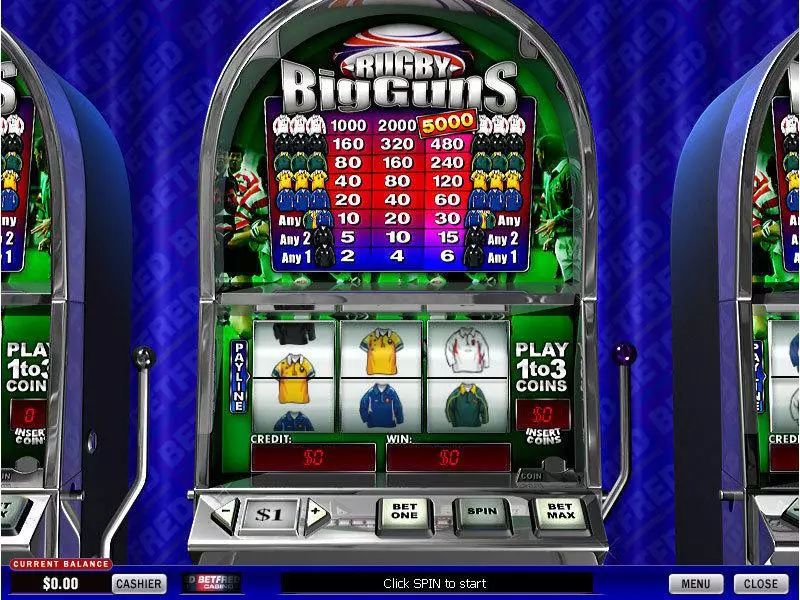 Rugby Big Guns  Real Money Slot made by PlayTech - Main Screen Reels