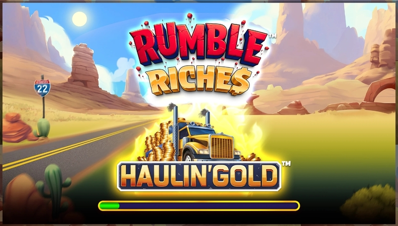 Rumble Riches - Haulin Gold  Real Money Slot made by Greentube - Introduction Screen