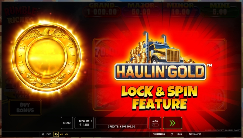Rumble Riches - Haulin Gold  Real Money Slot made by Greentube - Free Spins Feature
