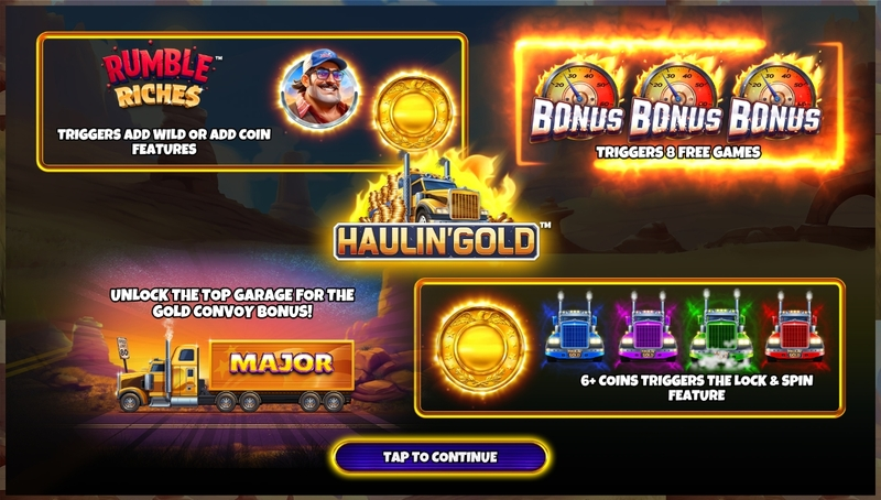 Rumble Riches - Haulin Gold  Real Money Slot made by Greentube - Info and Rules