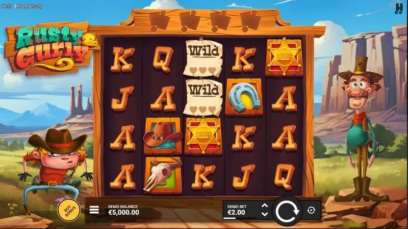 Rusty and Curly  Real Money Slot made by Hacksaw Gaming - Main Screen Reels
